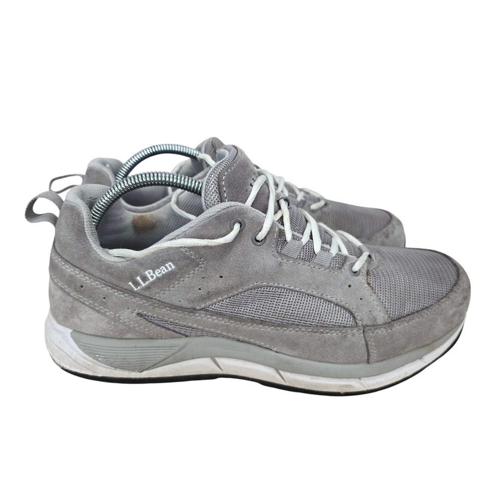 LL Bean Walking Shoes Mens 10 Wide Gray Suede Low Top Athletic Sneakers Everyday